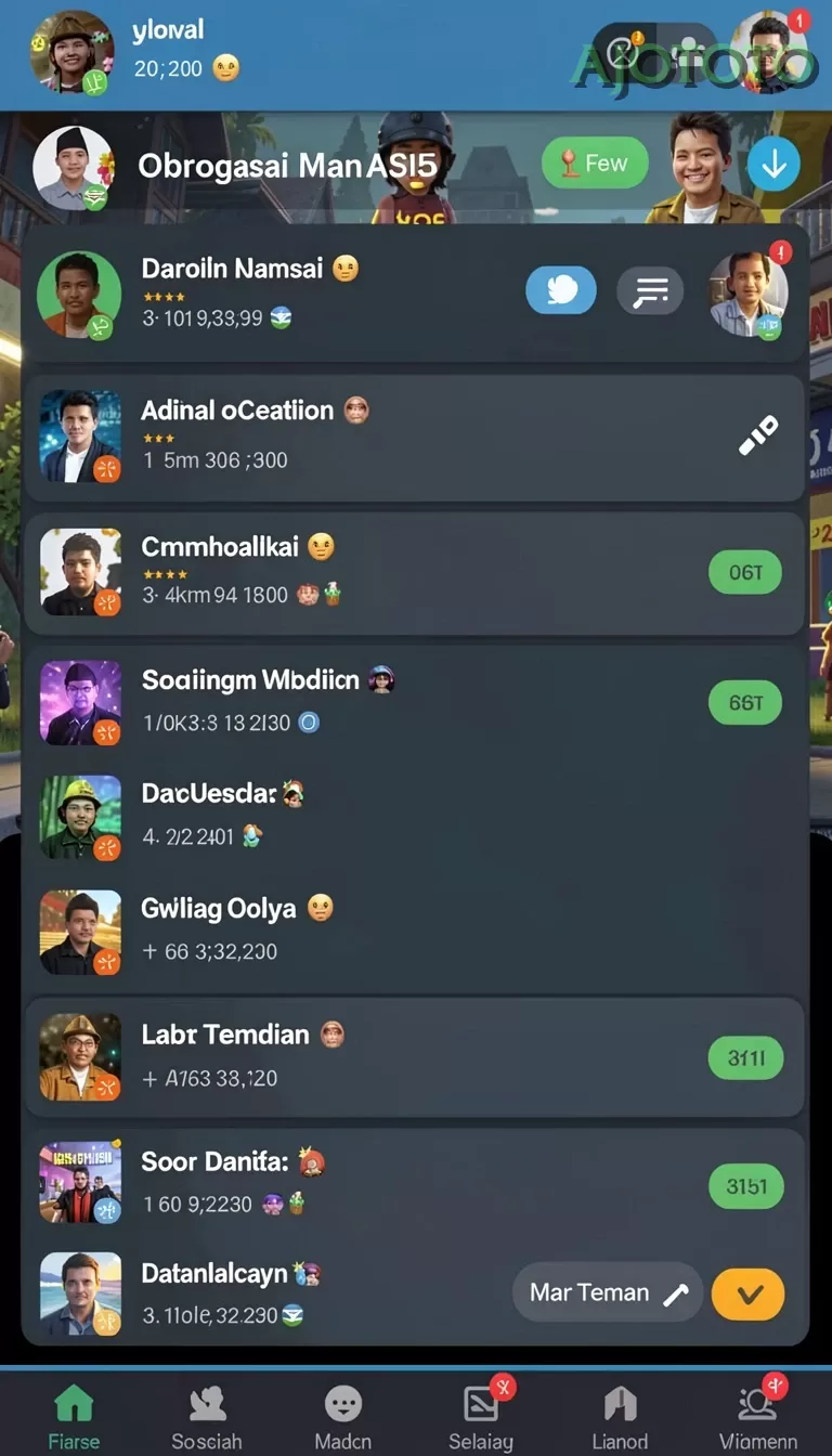 Cuplikan layar JEEPTOTO — menu navigasi